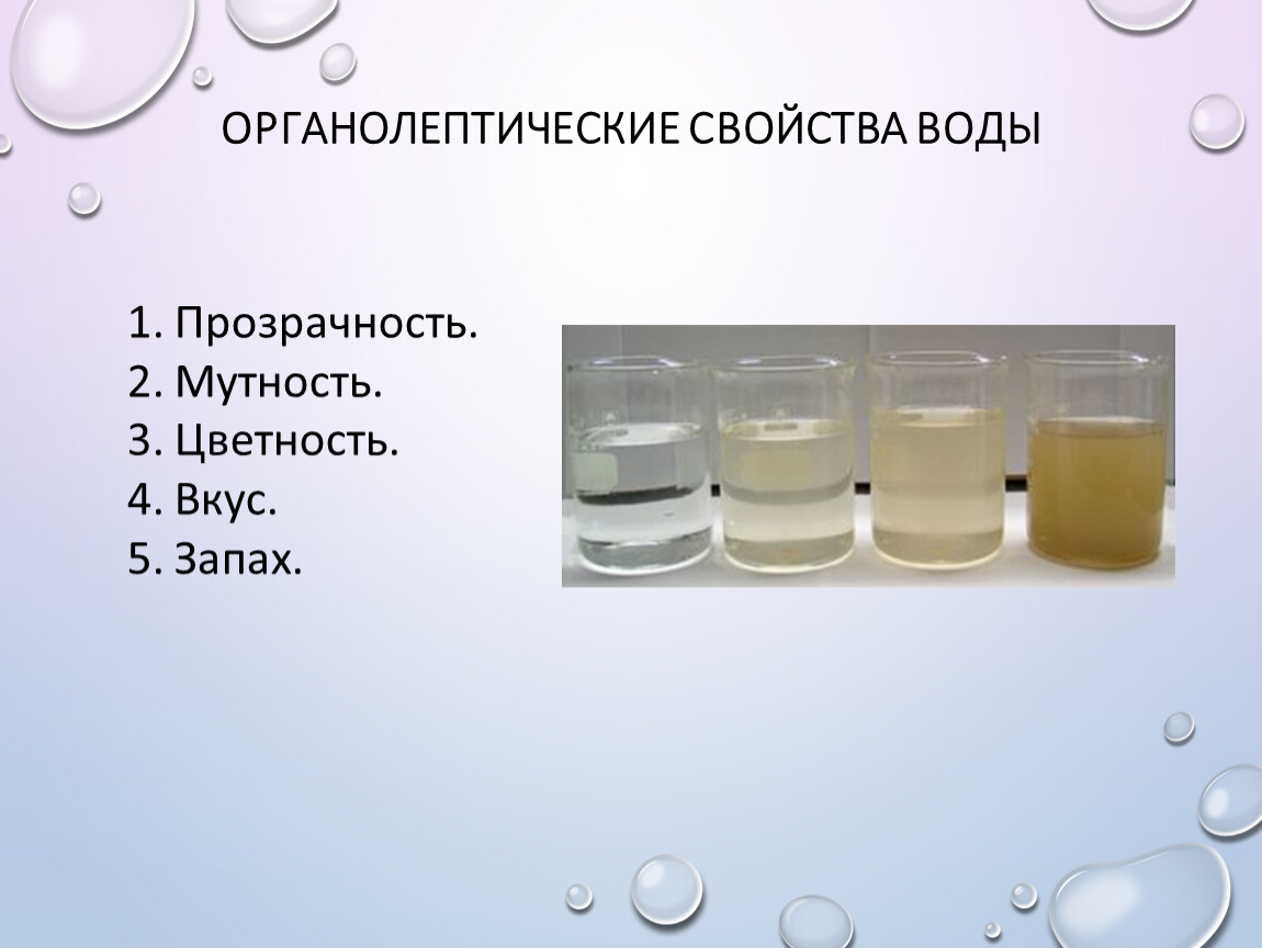 Органолептический анализ воды. Мутность воды. Цветность воды. Показатель мутности воды. Исследование мутности воды.