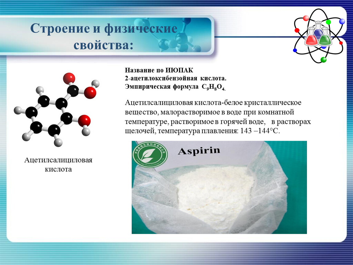 Аспирин друг или враг проект по химии