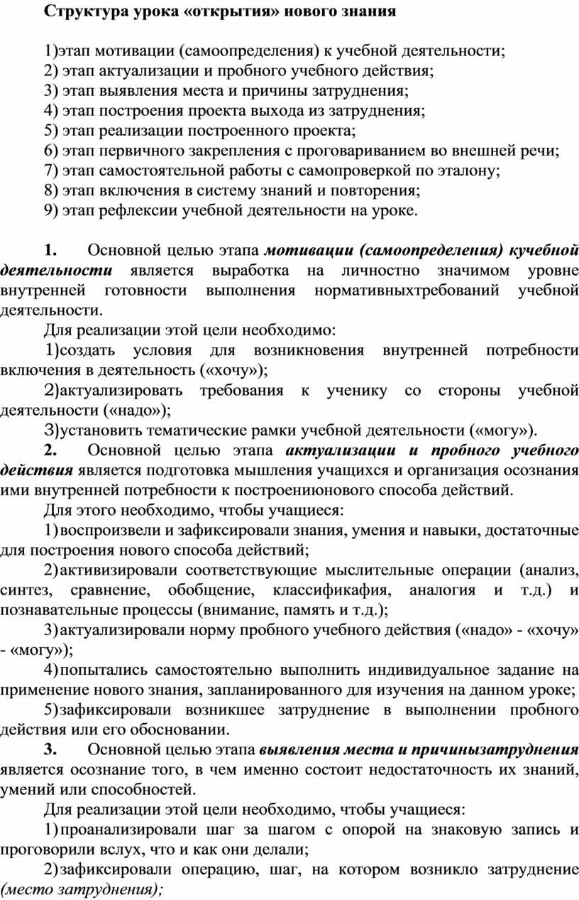 Подготовьте перечень ууд формируемых на уроке открытия нового знания по теме карта россии