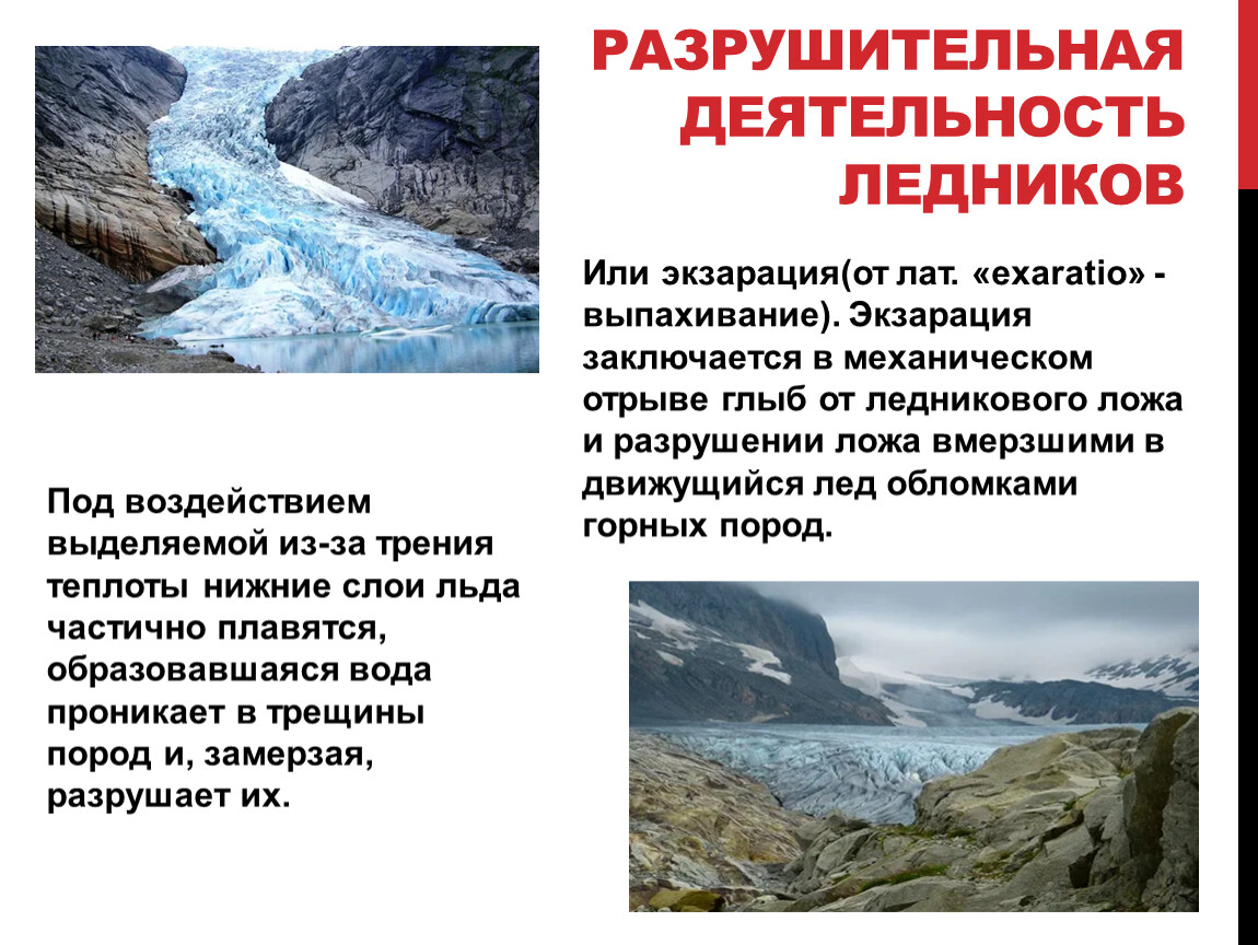 ОП.05 ОСНОВЫ ГЕОЛОГИИ, ГЕОМОРФОЛОГИИ, ПОЧВОВЕДЕНИЯ тема: «Геологическая  деятельность ледников»