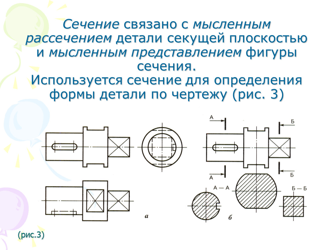 Как на чертеже выделяют сечения