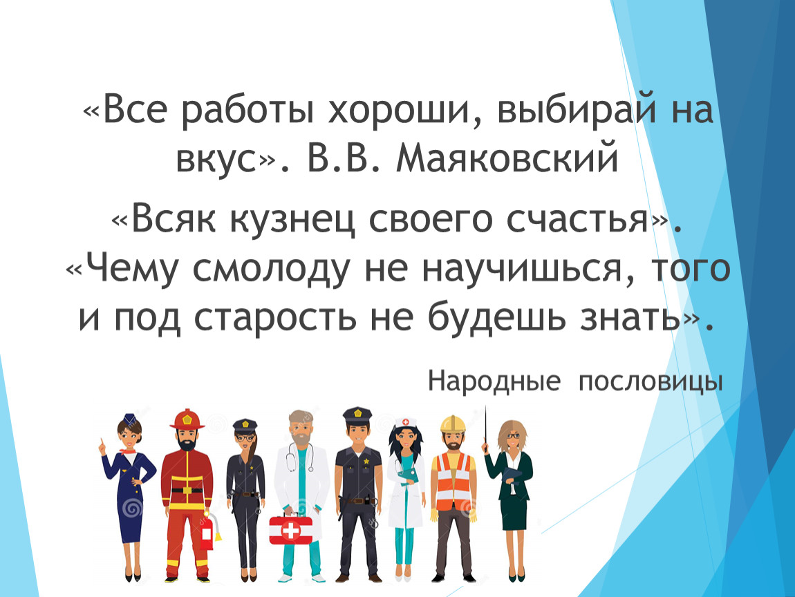 Роль профессии в жизни человека презентация 8 класс технология