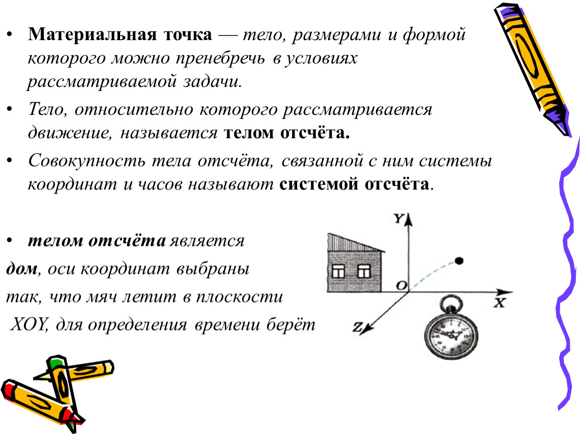 Движение точки и тела. Положение точки в пространстве. Способы описания  движения. Система отсчета. Перемещение