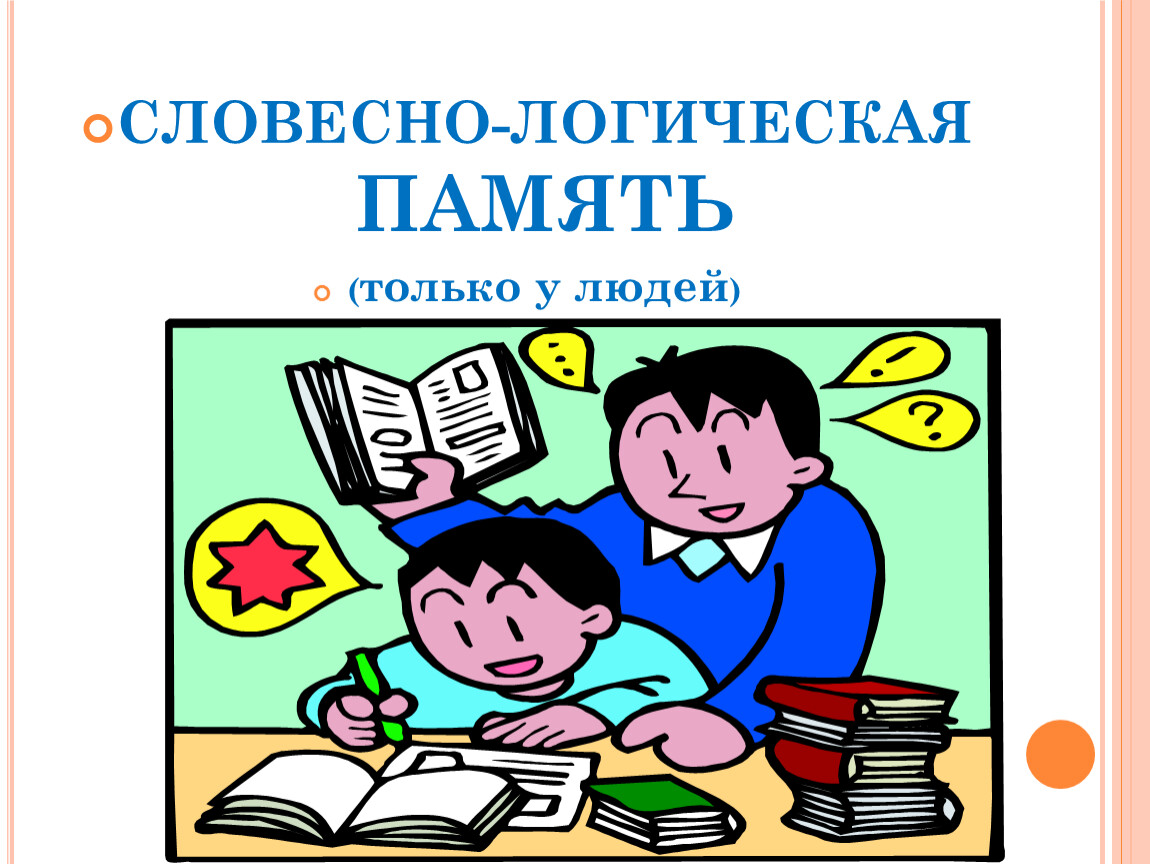 Память детей картинка. Словесно-логическая память. Словеснологические память. Словесно-логическая память это в психологии. Вербально-логическая память это.