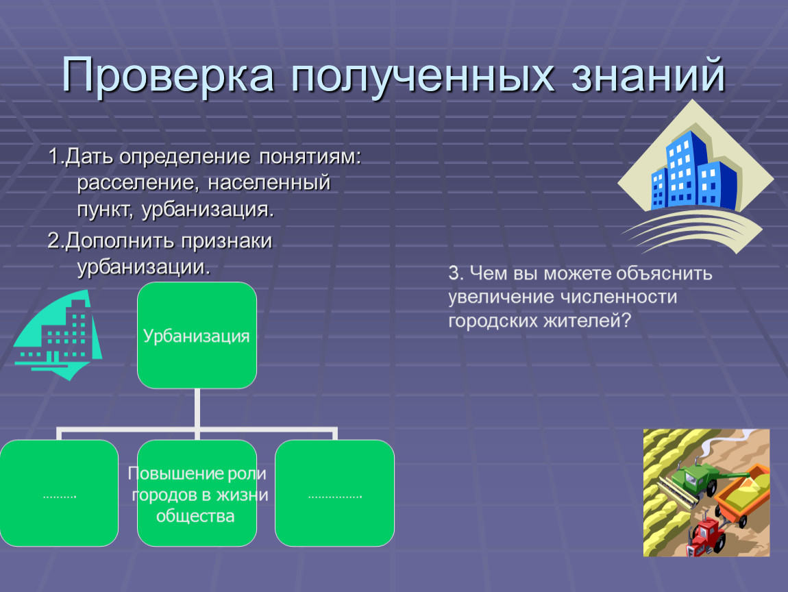 Презентация по географии 8 класс города и сельские поселения урбанизация