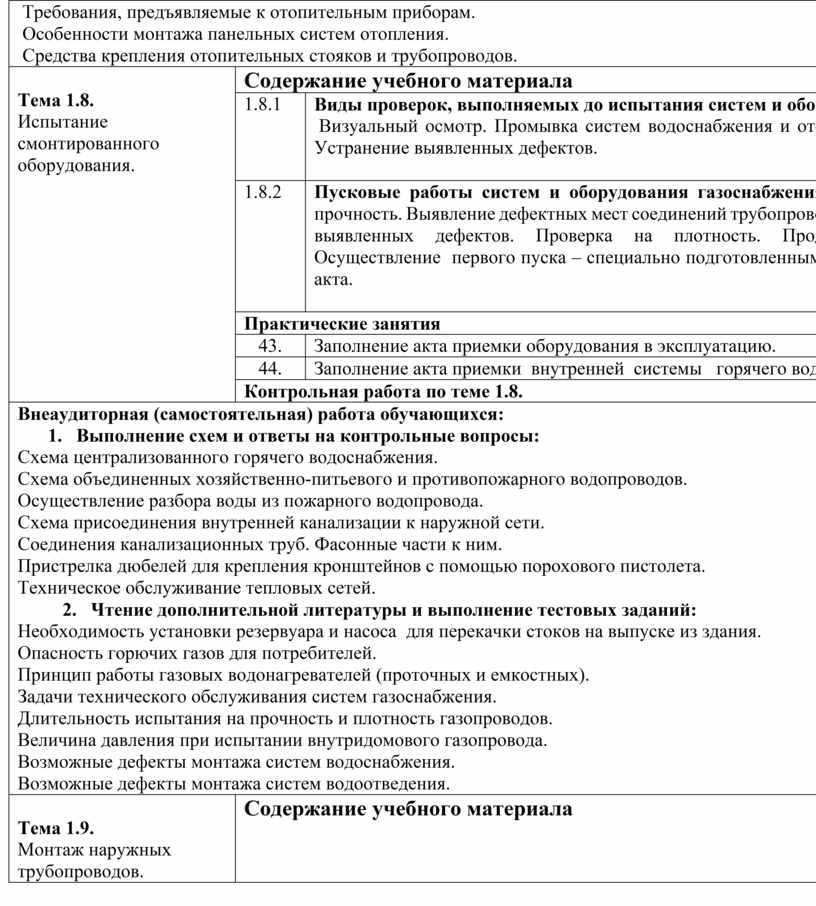 Требования к отопительным приборам