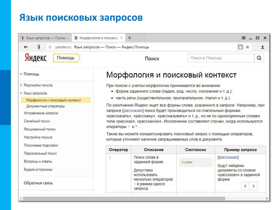 Язык поисковых запросов