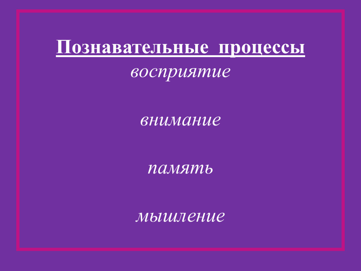 Восприятие внимание память мышление