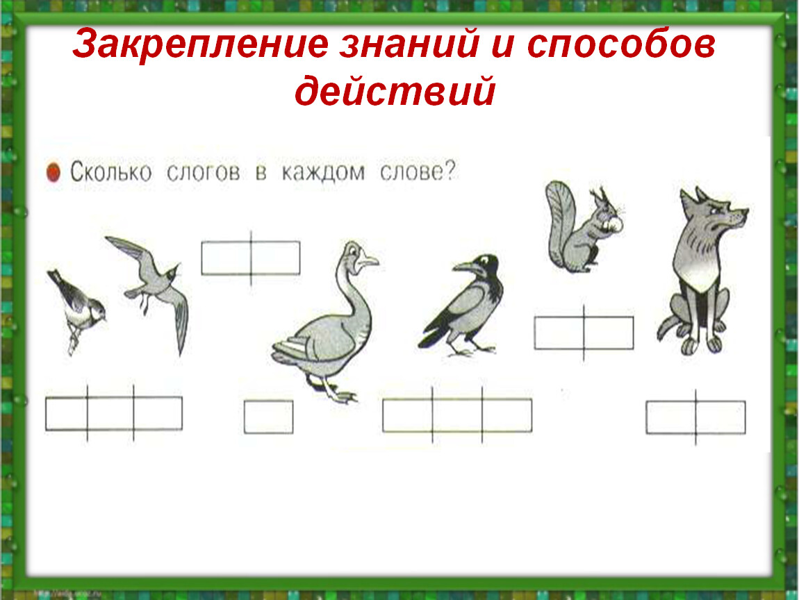 Слоги 1 класс презентация