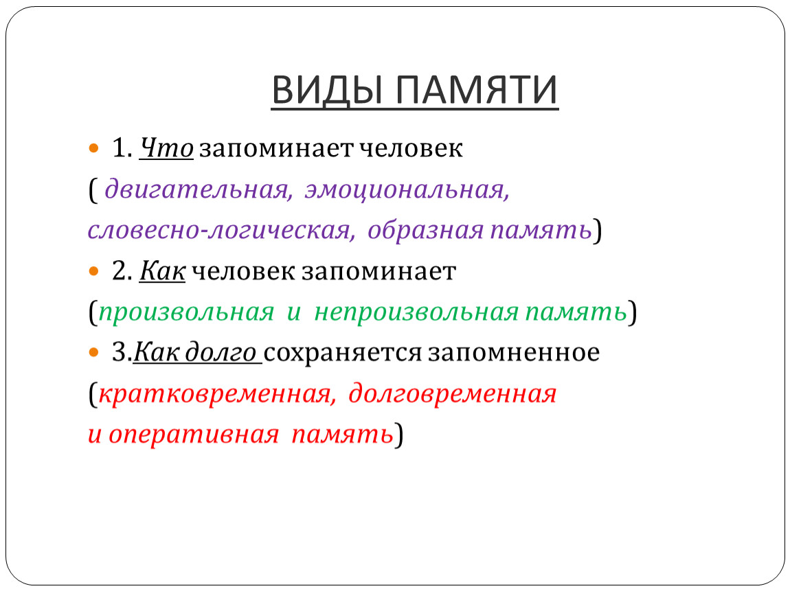 Словесно логическая память презентация