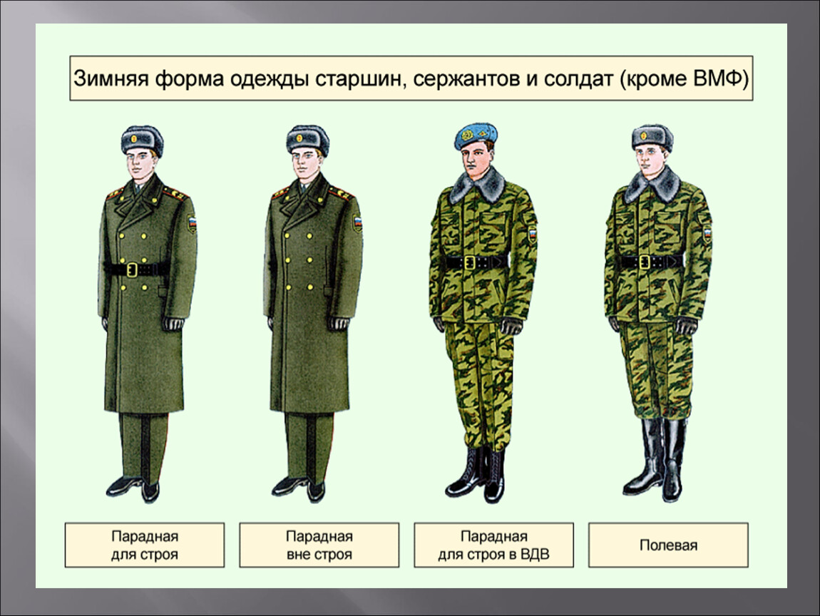 Форма одежды в российской армии