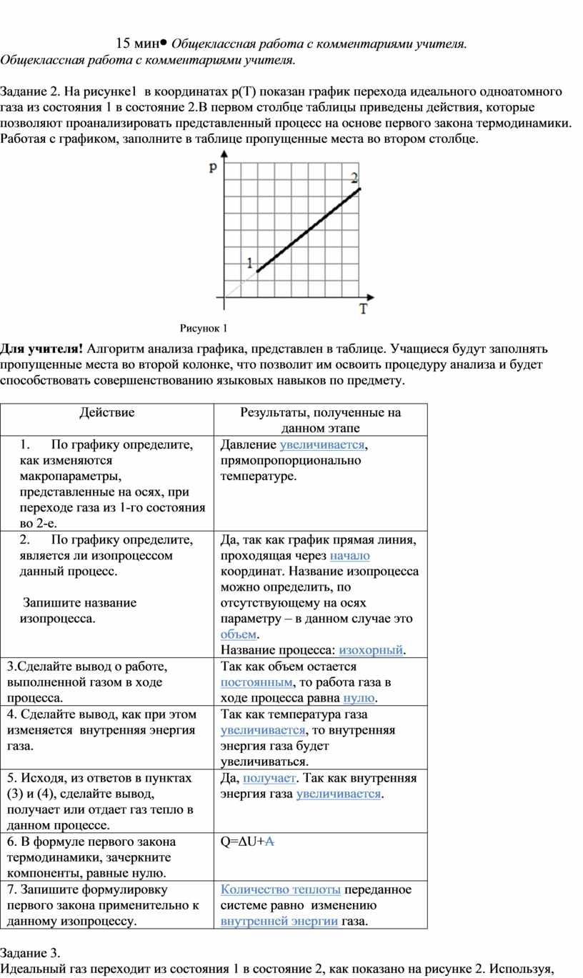 Применение первого закона термодинамики к изопроцессам