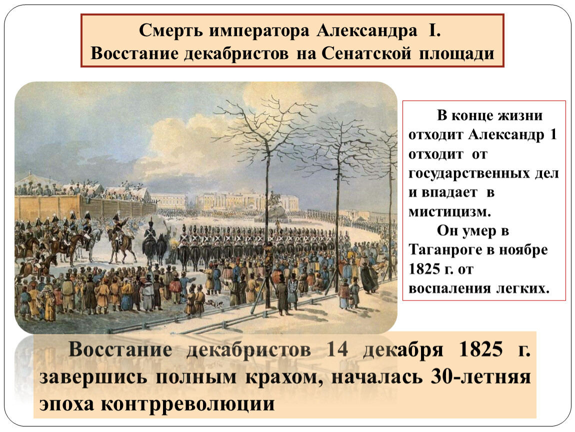 Сколько погибло в восстании. Сенатская площадь 14 декабря 1825. Восстание Декабристов при Александре 1. Конец Восстания Декабристов 1825.