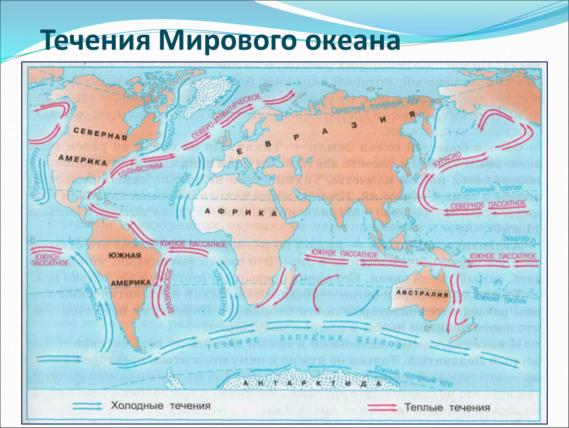 Выделите холодные течения. Течения мирового океана. Теплые и холодные течения мирового океана. Карта течений мирового океана. Тёплые и холодные течения на карте.