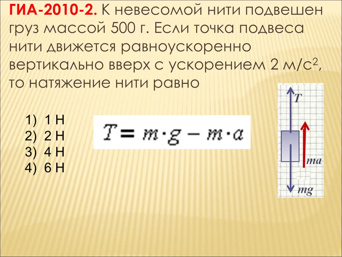 Груз подвешенный на нити движется