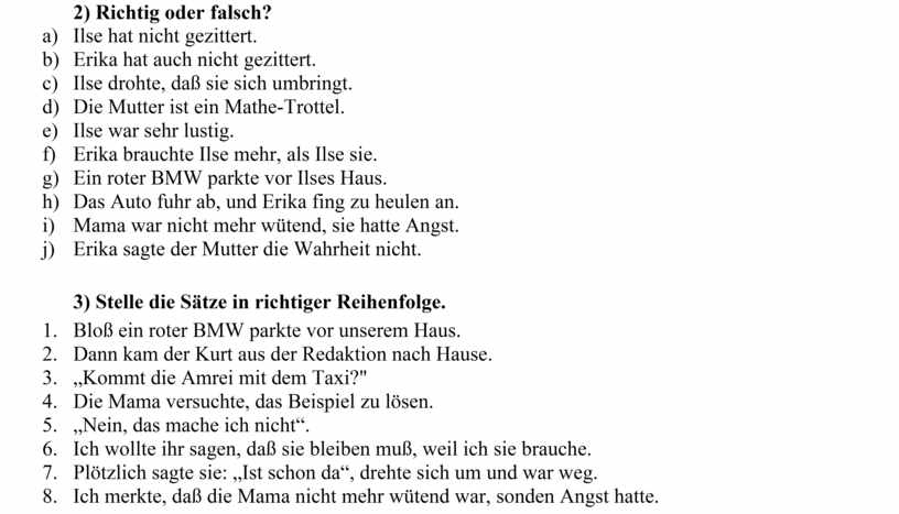 Richtig oder falsch? a)