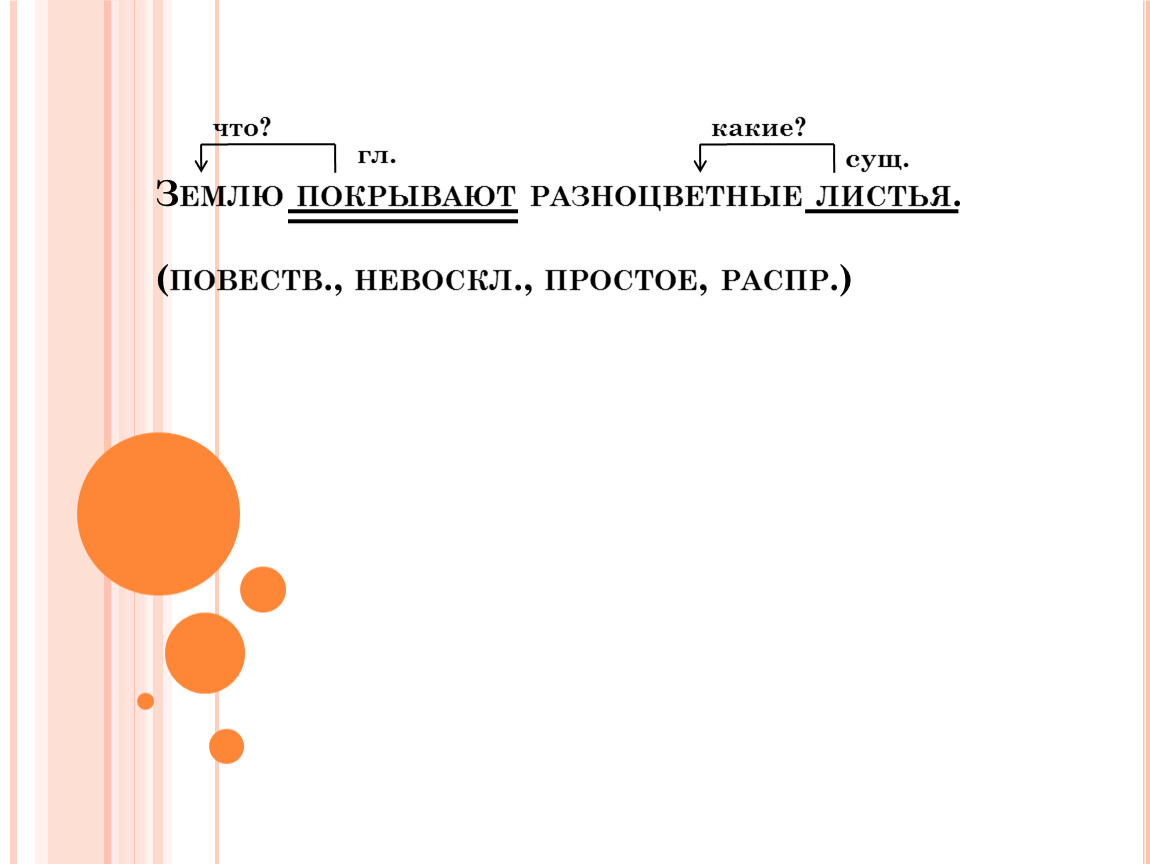 Синтаксический разбор предложения лягушка рассматривала землю и запоминала чудесную картину