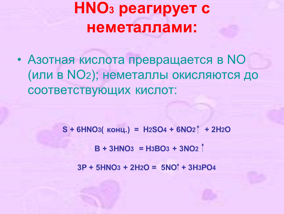 Hno3 неметалл. Взаимодействие азотной кислоты с неметаллами. Взаимодействие RJY азотной кислоты с неметаллами. Азотная кислота с неметаллами. Взаимодействие hno3 с неметаллами.