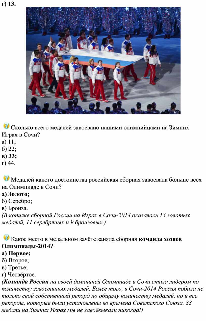 Олимпийская викторина «Сочи 2014»