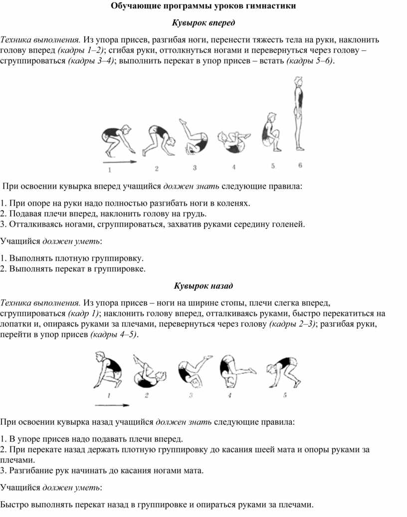 Кувырок вперед и назад