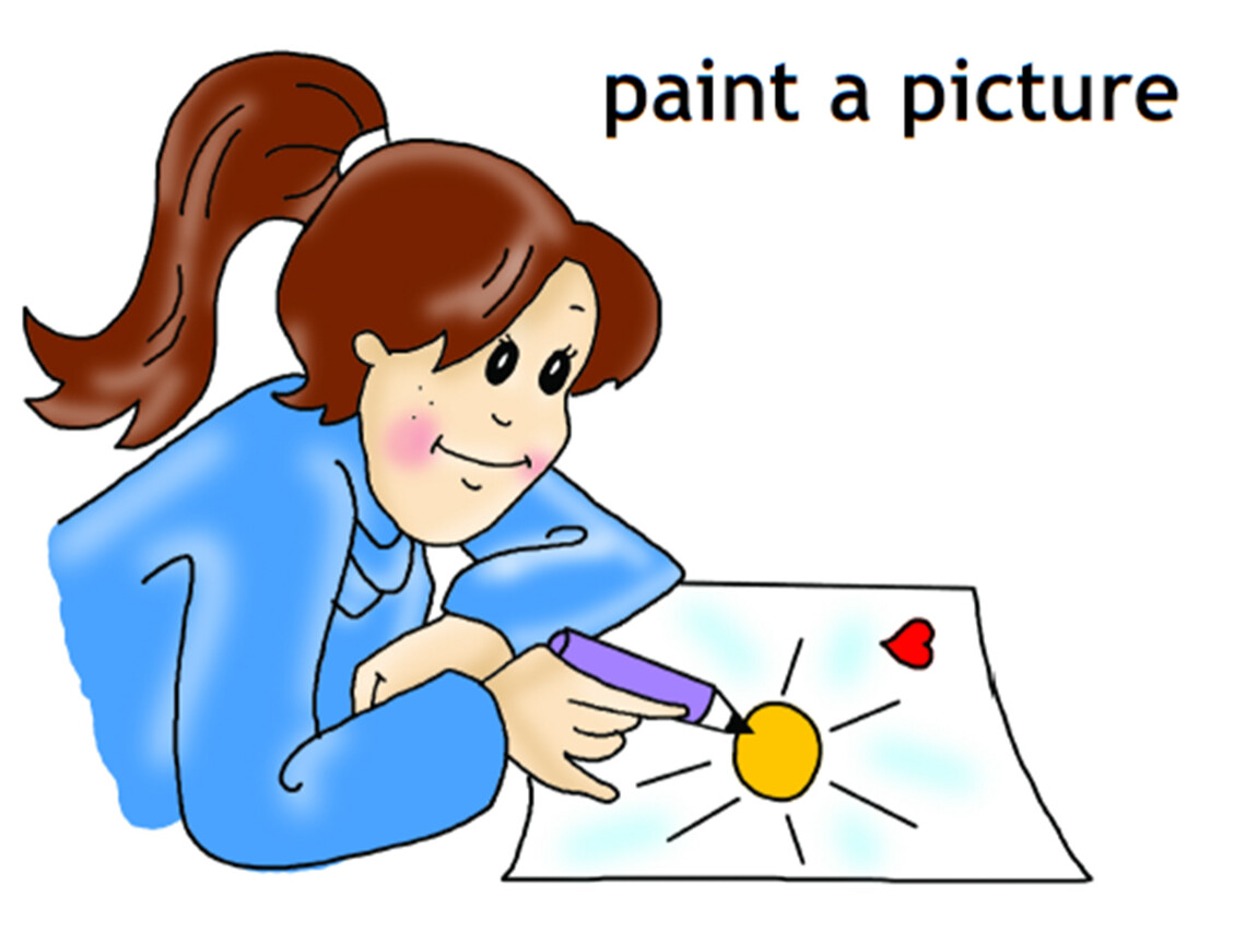 She is drawing picture