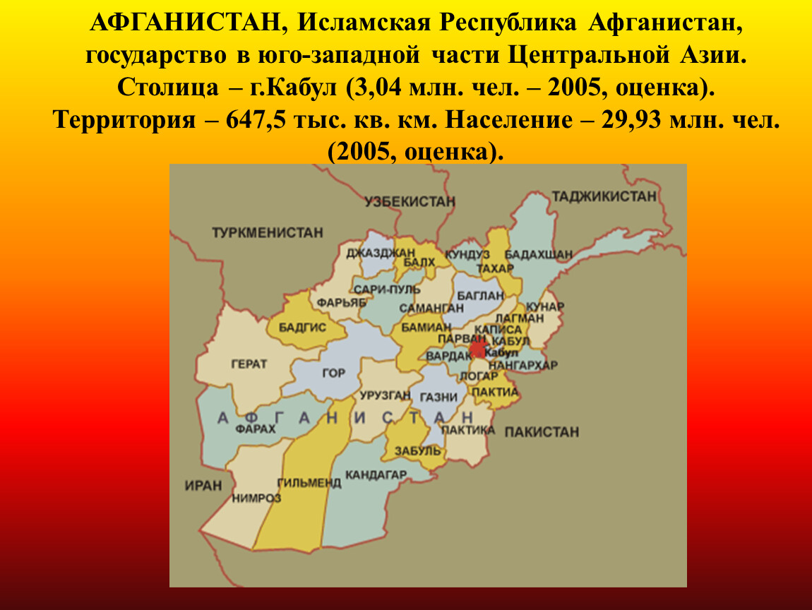 План характеристики страны афганистан 7 класс