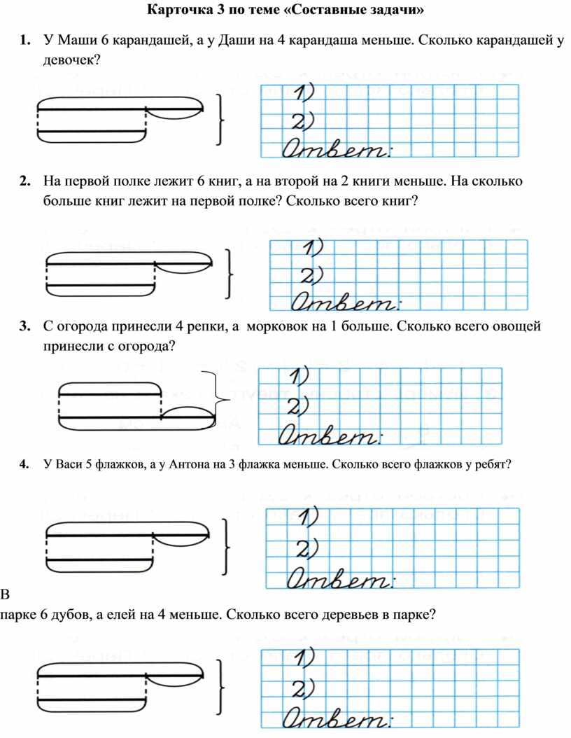 Составные задачи 2 класс