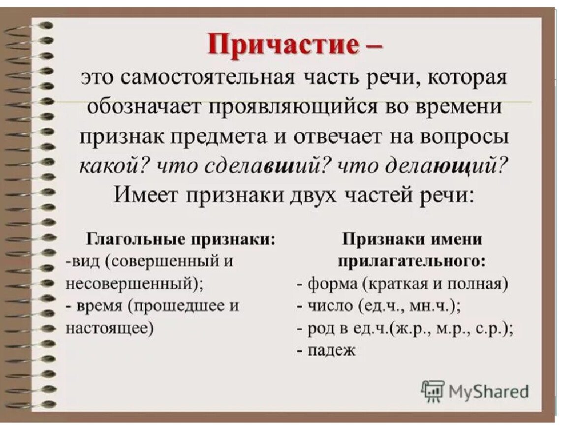 Презентация на тему причастие 7 класс по русскому языку