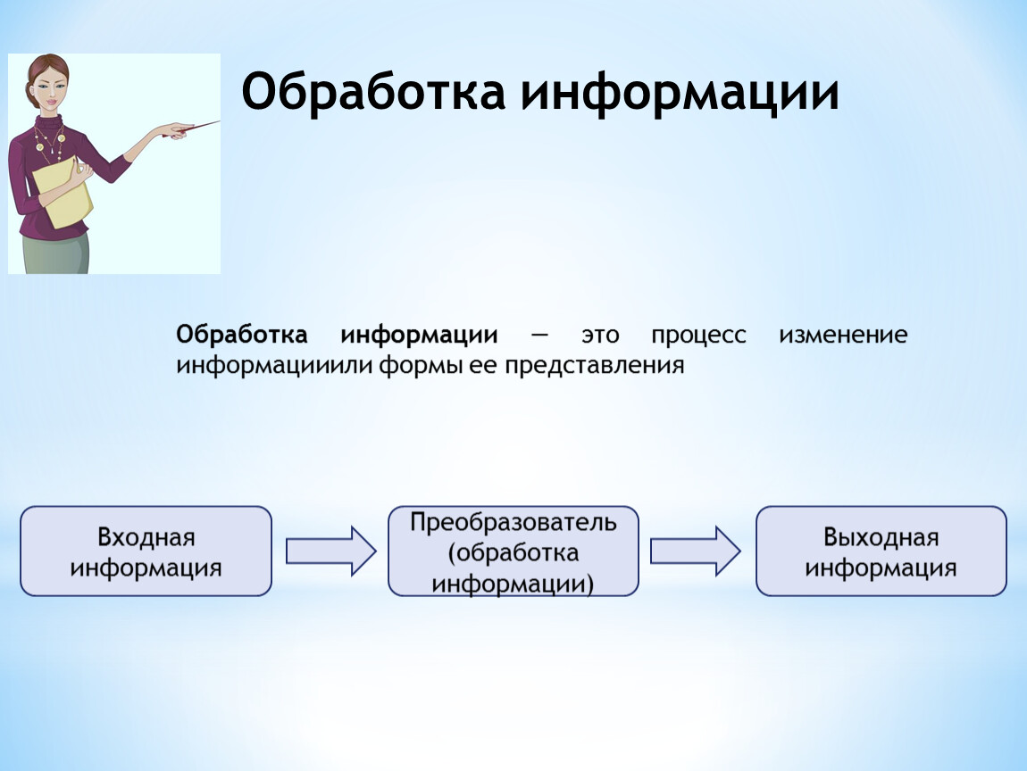 Примеры обработки информации в технике