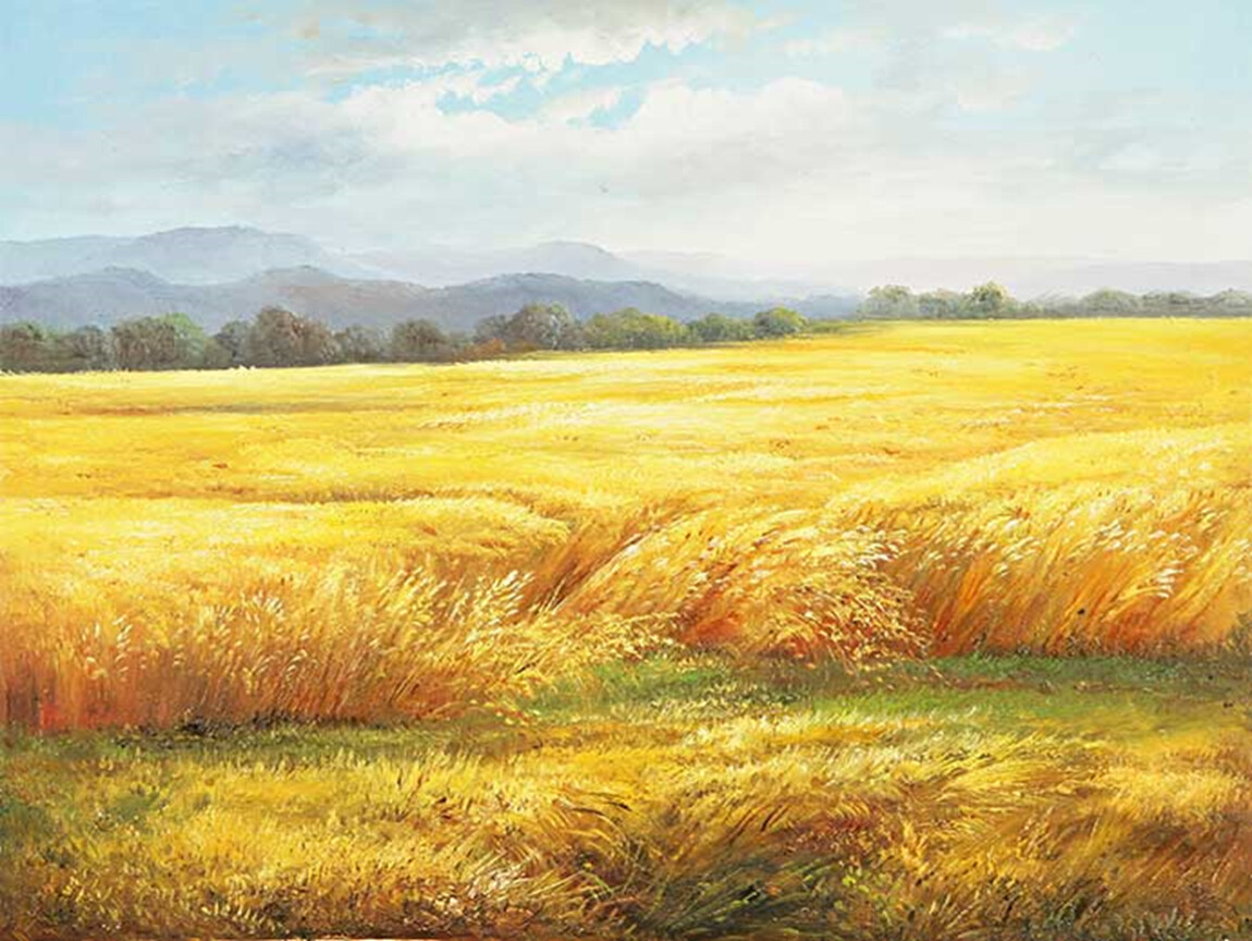 Степь пестреет цветами ярко желтеет. Моне ржаное поле. Конин художник пшеничное поле.