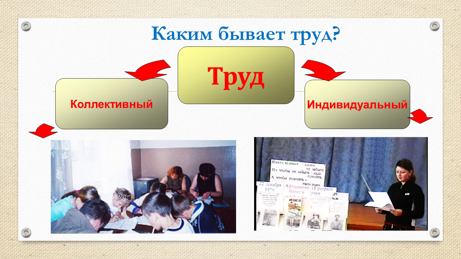 Каким бывает труд человека обществознание 6. Индивидуальный труд. Что такое коллективный труд Обществознание. Каким бывает труд и как его оценивать 3.