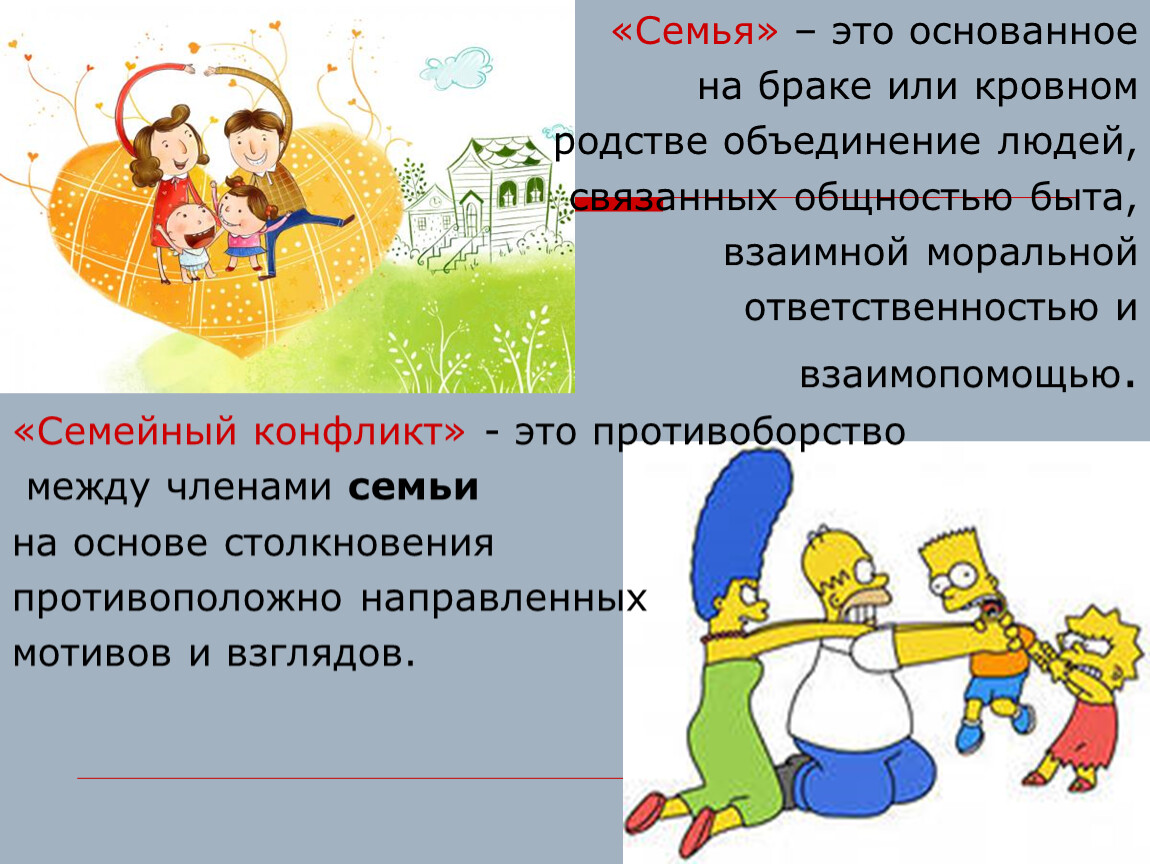 Конфликты в семье презентация