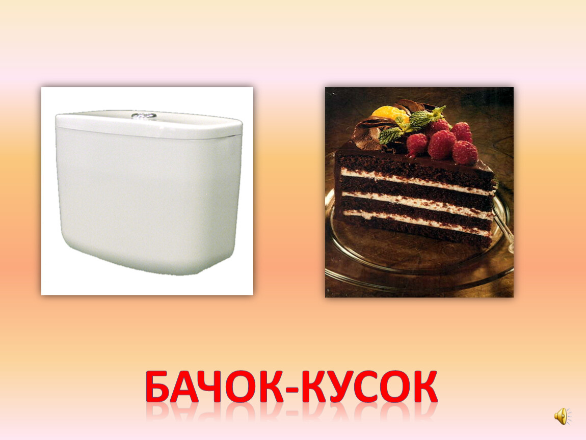 Скажи кусок. Два куска бачка.