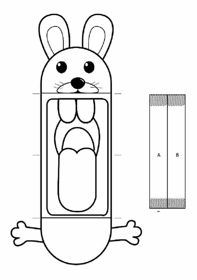 Заяц из бумаги объемный шаблон