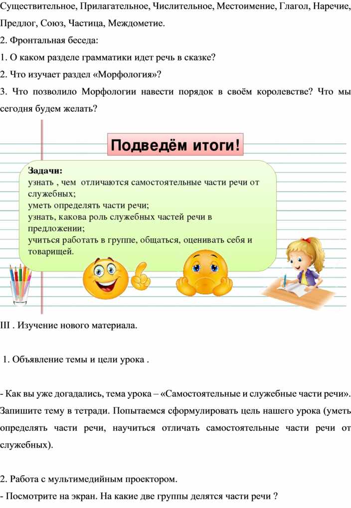 Мои одноклассники конспект урока. Конспект урока по русскому языку 3 класс.