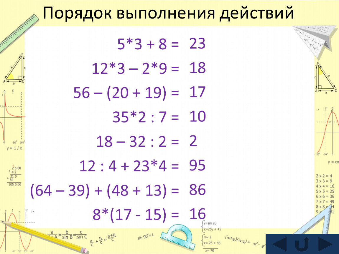 Выполнение действий. Устный счет порядок действий. Примеры в 4 действия 3 класс. Устный счет порядок действий 5 класс. Устный счет порядок выполнения действий 4 класс.