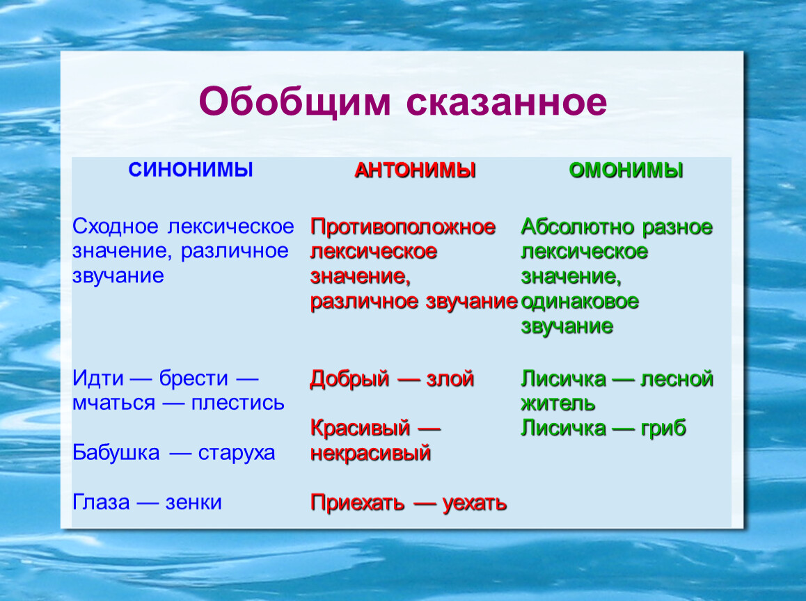 Проект синонимы антонимы омонимы в русских пословицах