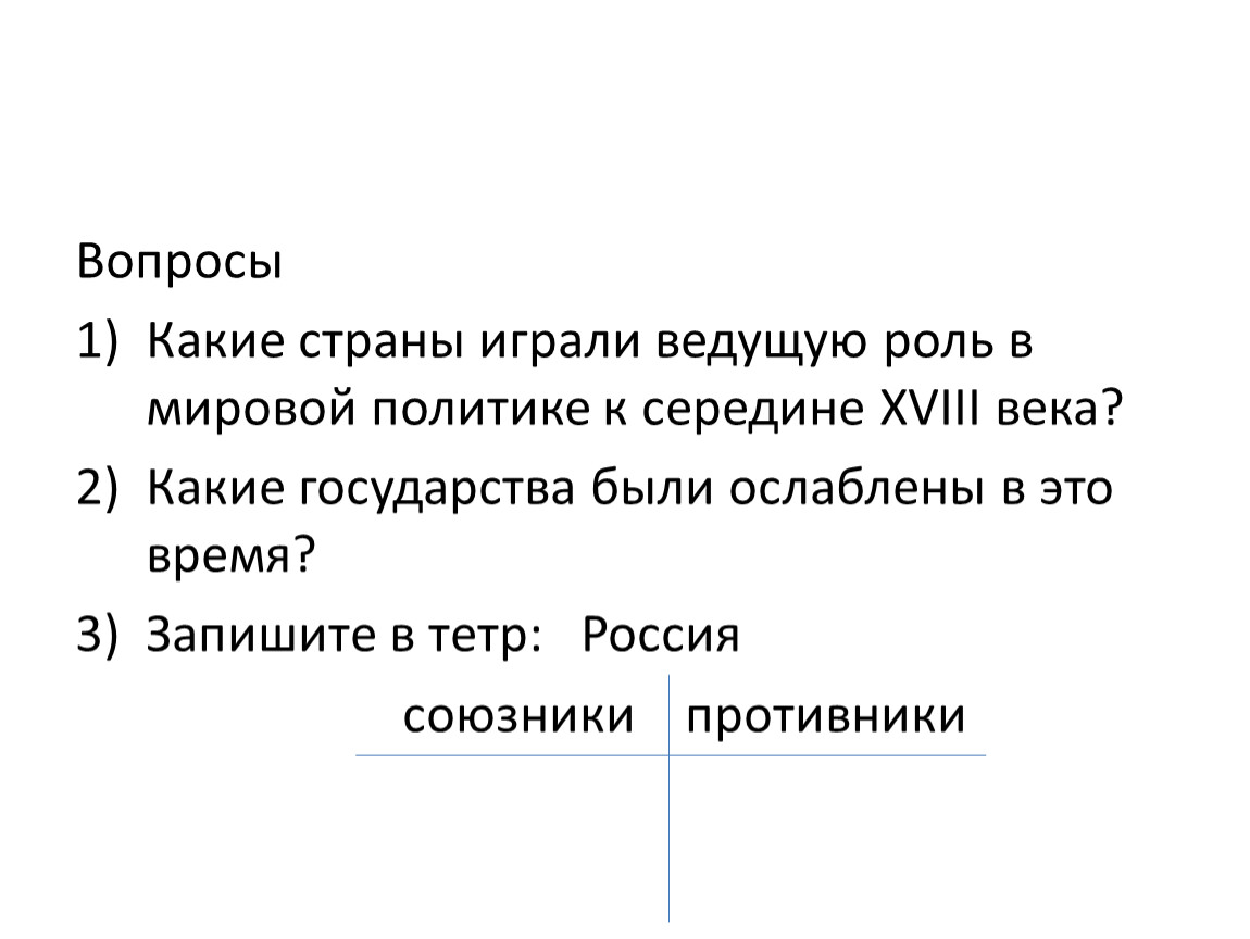 Какие страны сыграли главную роль и почему