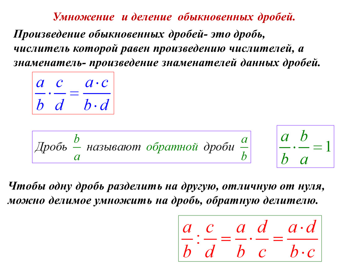 Умножение обыкновенных дробей 6 класс презентация