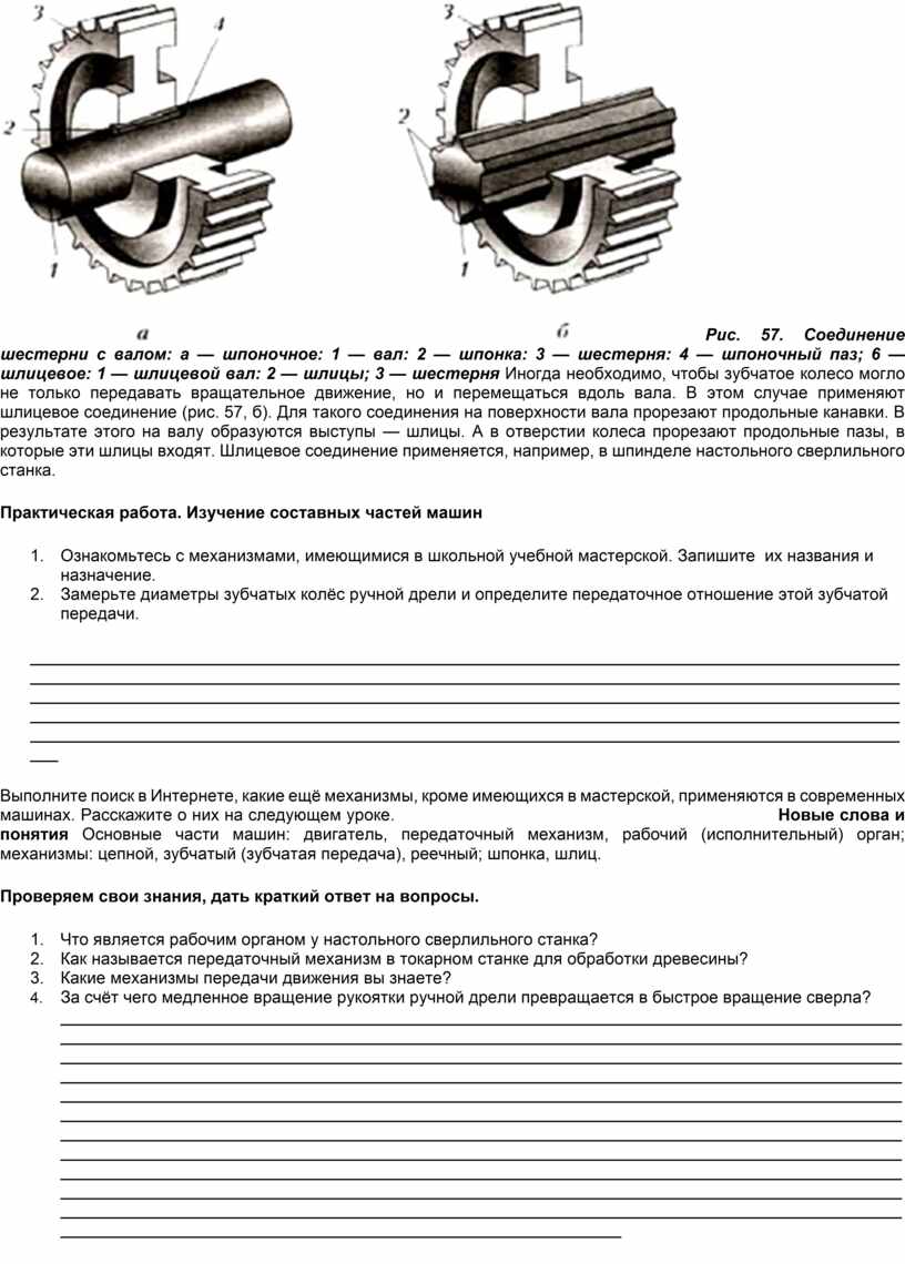 Технология 7 класс. Тема: Элементы машиноведения. Составные части машин.