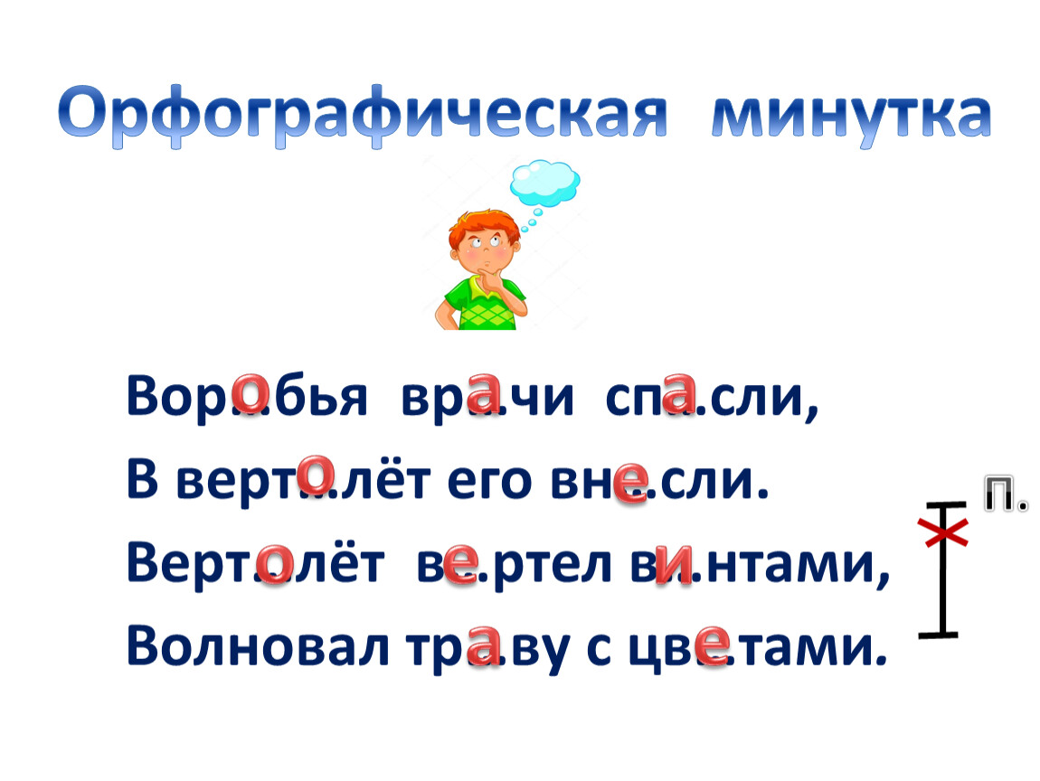 Орфографическая минутка 3 класс по русскому языку презентация