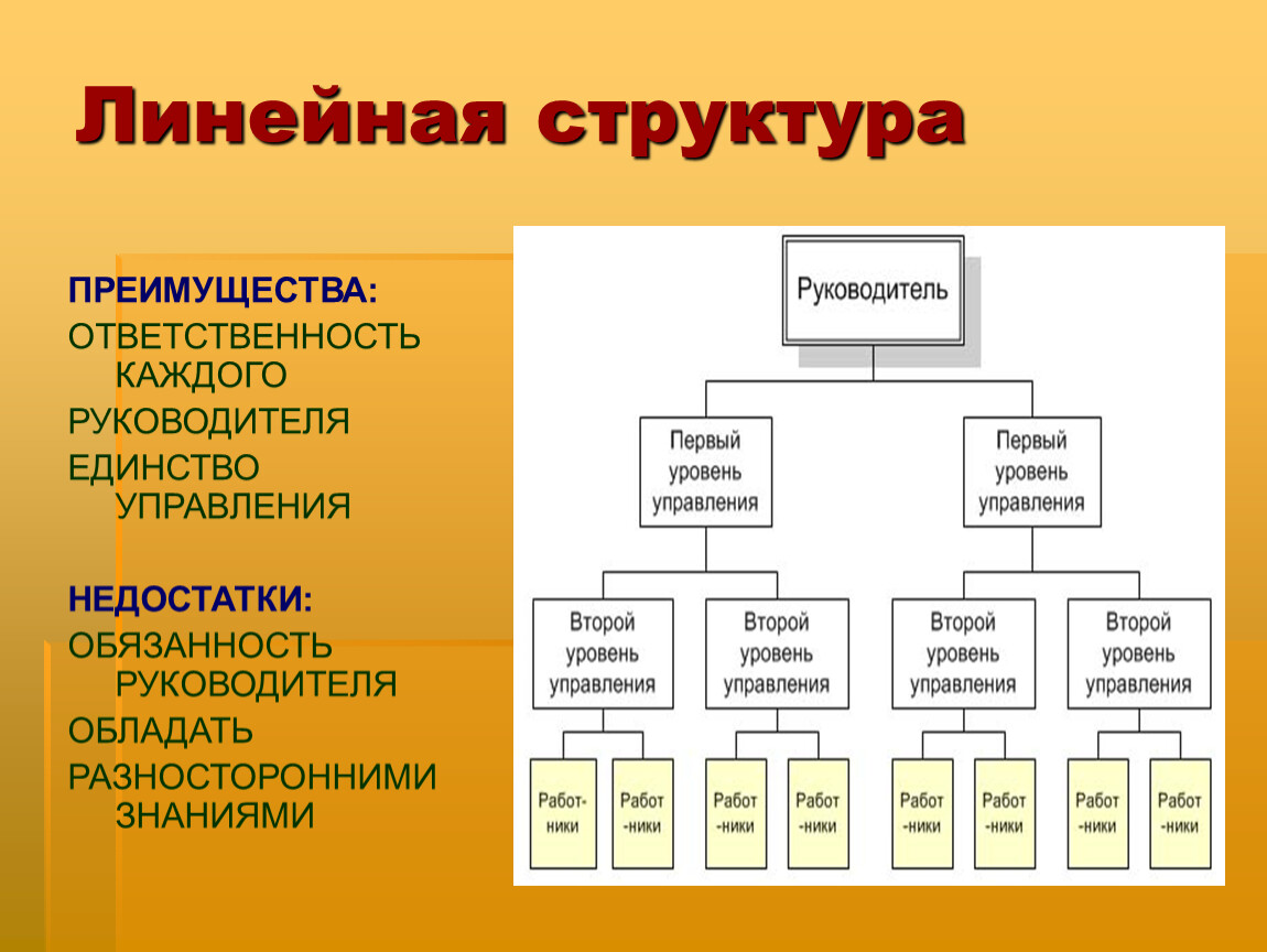 Линейная организационная структура компания