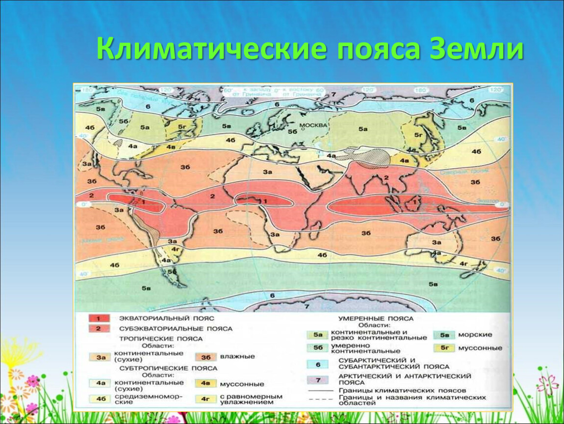 Карта климатических поясов