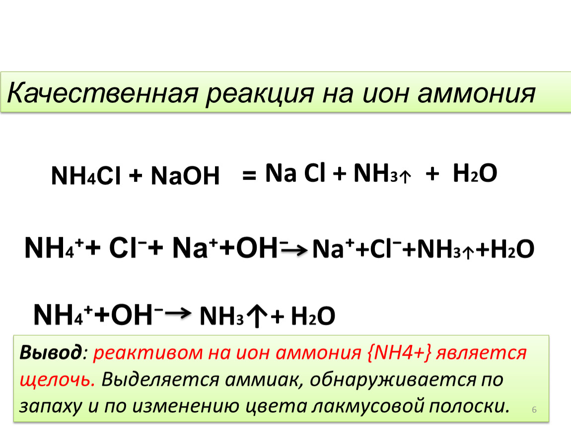 Nh4cl h2o реакция