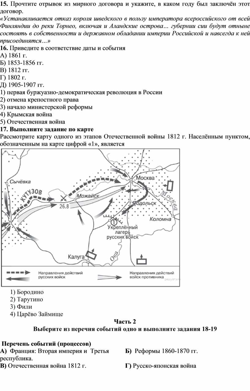 Укажите название мирного договора подписанного по итогам войны события которой отражены на схеме