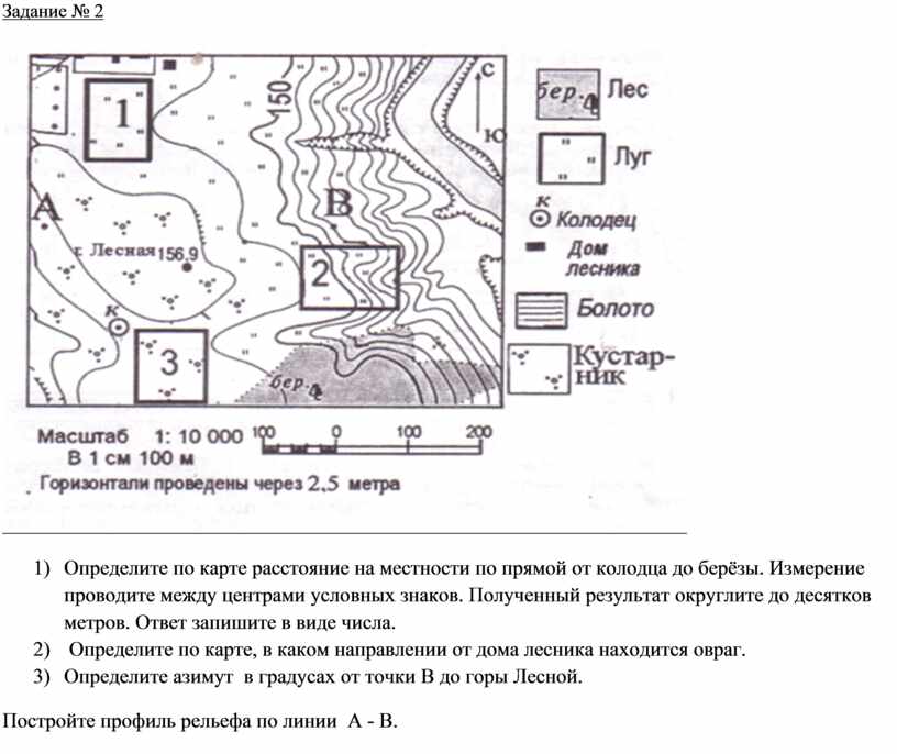 Ознакомьтесь с картой показанной на рисунке определите по карте расстояние на местности по прямой