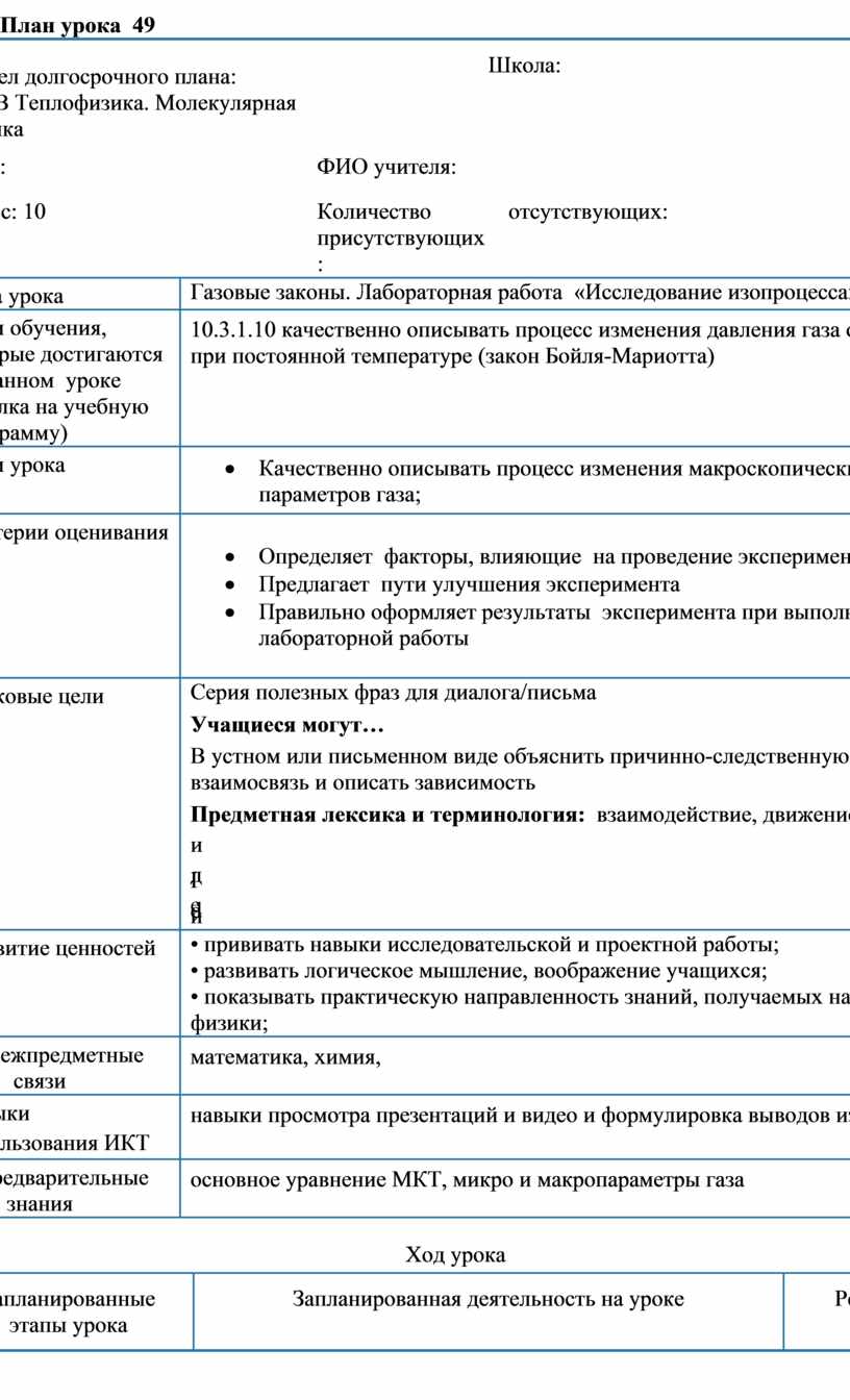 Физика_10_рус_План урока (1)