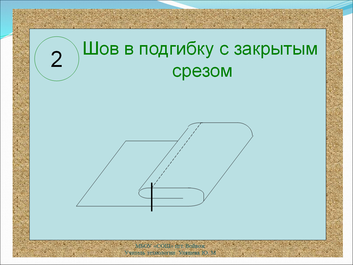 Закрытый шов. Краевой шов вподгибку с закрытым срезом схема. Стачной шов вподгибку с закрытым срезом. Шов в подгибку с открытым и закрытым срезом. Стачной шов вподгибку с открытым срезом.