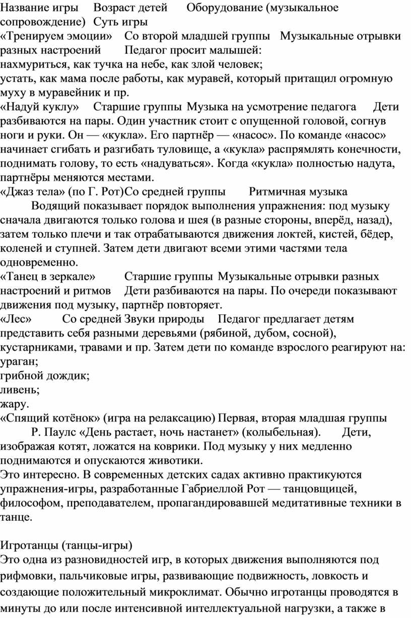 Танцевальные занятия в детском саду: методика подготовки и проведения