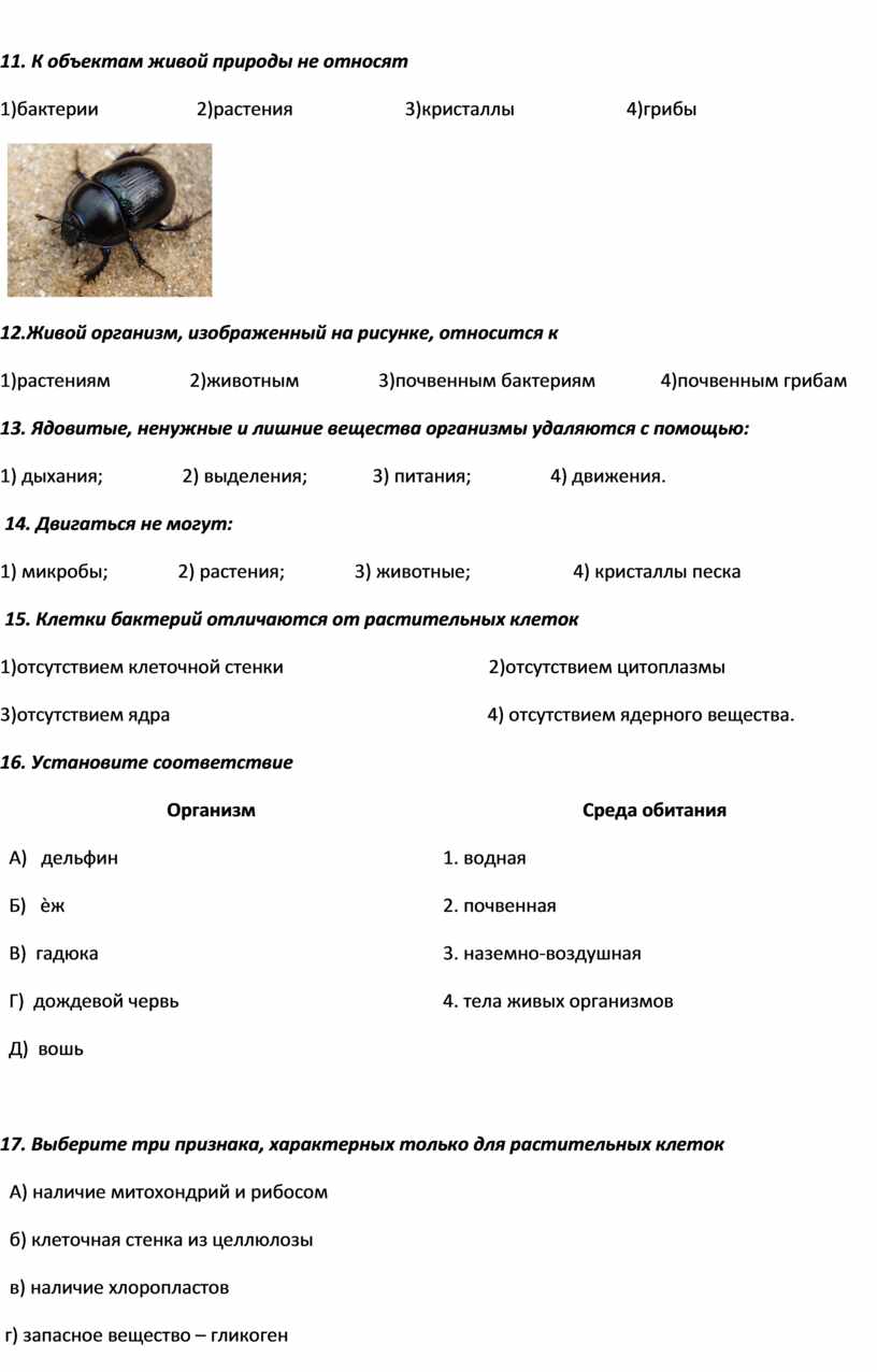 Фонд оценочных средств по биологии. 5, 8, 9 классы